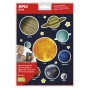 Apli Bolsa de Gomets Tematicos Sistema Solar - 40 Gomets en 2 Hojas - Adhesivo Removible - Ayuda Al Aprendizaje Visual y Motor -