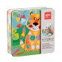 Apli Kids Juego de Gomets Modelo Tigre - 16 Laminas para Rellenar - 10 Hojas de Gomets Removibles de Formas Geometricas - Alto V