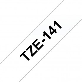 Brother TZe141 Cinta Laminada Generica de Etiquetas - Texto negro sobre fondo transparente - Ancho 18mm x 8 metros