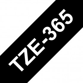 Brother TZe365 Cinta Laminada Generica de Etiquetas - Texto blanco sobre fondo negro - Ancho 36mm x 8 metros
