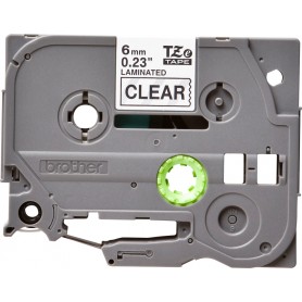 Brother TZe111 Cinta Laminada Original de Etiquetas - Texto negro sobre fondo transparente - Ancho 6mm x 8 metros