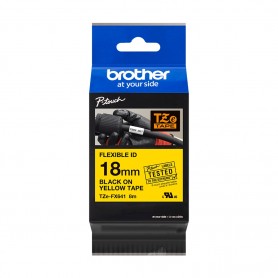 Brother TZeFX641 Cinta Laminada Flexible Original de Etiquetas - Texto negro sobre fondo amarillo - Ancho 18mm x 8 metros
