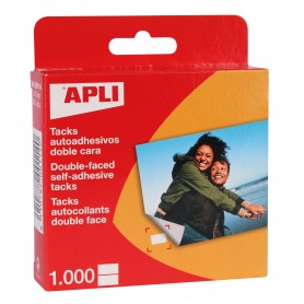 Apli Tacks Autoadhesivos Doble Cara - Tamaño 12x16 - 1000 Unidades por Caja - Ideal para Manualidades y Albumes - Libre de Acido