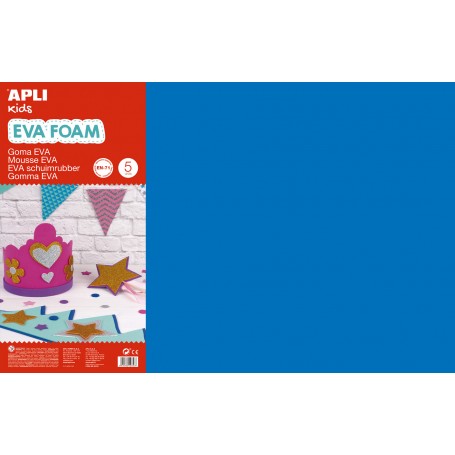 Apli Goma Eva Azul 600x400 - 5 Hojas de Espuma Suave y Flexible para Manualidades y Decoracion