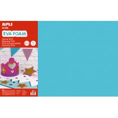 Apli Goma Eva Azul Claro 600x400 - 5 Hojas de Tamaño Estandar - Ideal para Manualidades y Decoracion