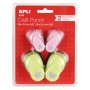 Apli Pack de 4 Perforadoras de Papel con Formas Variadas - Estrella (16mm), Corazon (16mm), Trebol (9.5mm) y Flor (9.5mm) - Alta