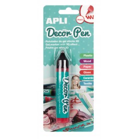 Apli Rotulador de Gel 3D con Acabado Perlado - 25ml - Ideal para Decorar Plastico, Madera, Papel, Cristal, Ceramica o Textil - P