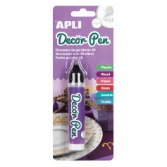 Apli Rotulador de Gel 3D Metalizado - 25ml - Personaliza Facilmente Regalos, Objetos, Tarjetas, Detalles, Fotos, Carpetas - Colo