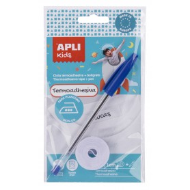 Apli Cinta Termoadhesiva para Marcar Ropa - 10mmx2m - 70% Poliester y 30% Algodon - Resistente a Lavadora y Secadora - Facil Uso