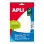 Apli Pack de 280 Etiquetas Permanentes Blancas 13x40mm - Aptas para Escritura Manual