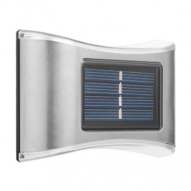 Elbat Aplique Solar LED 150lm - Panel Solar Integrado 2V, 120mAh - Bateria 1.2V, 600mAh - Carcasa Acero Inoxidable