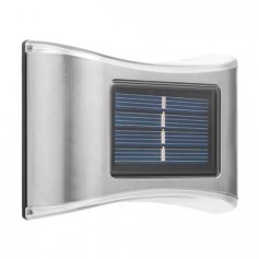 Elbat Aplique Solar LED 150lm - Panel Solar Integrado 2V, 120mAh - Bateria 1.2V, 600mAh - Carcasa Acero Inoxidable