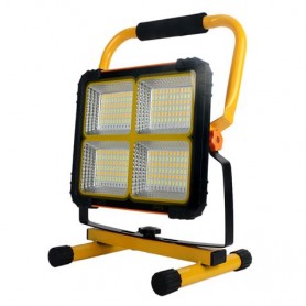 Elbat Foco Solar LED 80W 650lm - Panel Solar Integrado 6V, 3W - Bateria 3.2V, 10000mAh - Angulo Iluminacion 360º - Soporte Plega
