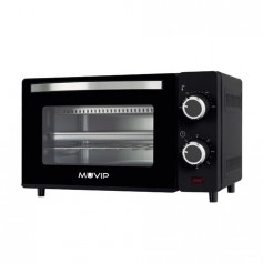 Muvip Horno de Sobremesa 650W 10L - Regulador de Temperatura 100º - 230º - Puerta de Cristal Templado - Cuerpo de Acero Inoxidab