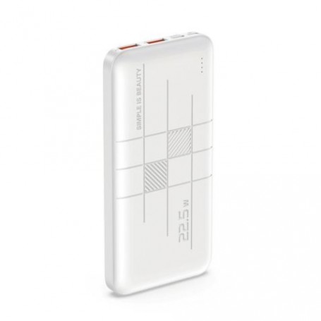 XO Powerbank PR187 10000mAh con Carga Rapida 22.5W - Pantalla LCD - 1x USB-C 20W, 2x USB - Color Blanco