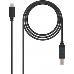 Nanocable Cable de Impresora USB-B 2.0 Macho a USB-C Macho 1m