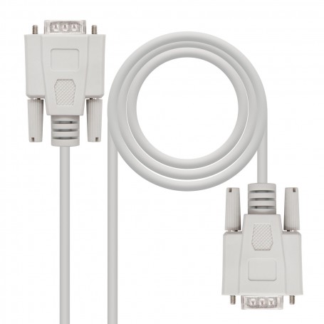 Nanocable Cable Serie RS232 DB9 Macho a DB9 Macho 1.80m - Color Beige
