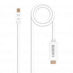 Nanocable Cable Conversor Mini DP Macho a HDMI v1.4 Macho 2m - Color Blanco
