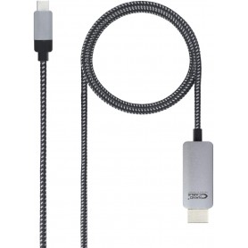 Nanocable Cable Conversor USB-C Macho a HDMI Macho 3m - Color Negro/Plata