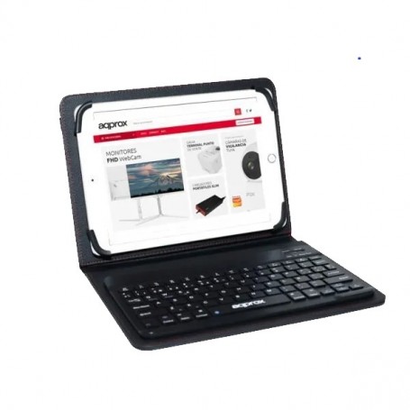 Approx Funda para Tablet de 9.7? a 10.5? con Teclado Bluetooth - Para Windows, Android y Apple - Color Negro