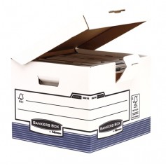 Fellowes Bankers Box Contenedor de Archivos - Tapa Fija - Montaje Automatico Fastfold - Carton Reciclado Certificacion FSC