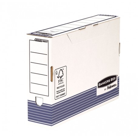 Fellowes Bankers Box Caja de Archivo Definitivo 80mm Folio - Montaje Automatico Fastfold - Carton Reciclado Certificacion FSC