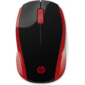 HP 200 Raton Inalambrico USB 1000dpi - 3 Botones - Uso Ambidiestro - Color Negro/Rojo