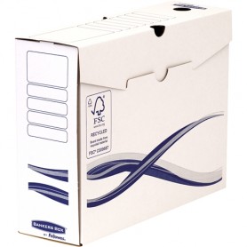 Fellowes Bankers Box Basic Pack de 25 Cajas de Archivo Definitivo A4+ 100mm - Montaje Manual - Carton Reciclado Certificacion FS