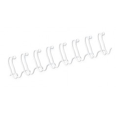 Fellowes Wire Pack de 100 Espirales Dobles Metalicas 10mm - Hasta 80 Paginas - Color Blanco