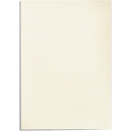 Fellowes Pack de 100 Portadas de Carton Simil Piel Delta Cuero A4 - 250 gr - Color Marfil