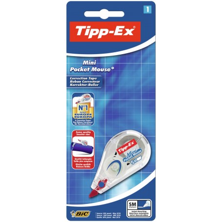 Tipp-Ex Mini Pocket Mouse Cinta Correctora 5mm x 6m - Resistente - Escritura Instantanea