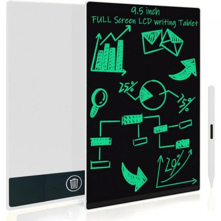 Leotec Nine Pizarra Digital LCD 9.5" de Tinta Electronica - Sin Luz Azul - Boton de Bloqueo - Lapiz Magnetico - Color Blanco