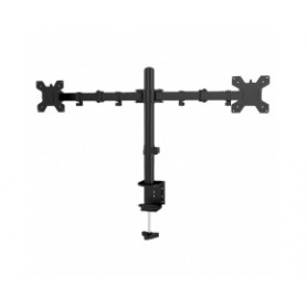 3GO Soporte de Mesa con Brazos Articulados para 2 Monitores de 14"-27" - Giratorio, Inclinable y Extensible - Gestion de Cables 