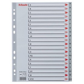 Esselte Abecedarios de Plastico con Caratula Indice A4 - PP - Tipo A-Z - Cartulina Indice: Carton Gris - Material PP - Tamaño A4