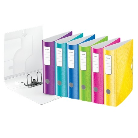 Leitz Pack de 10 Archivadores Actve Wow 180° A4 - Lomo 82mm - Cierre con Goma Elastica - Colores Surtidos