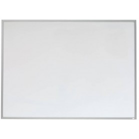 Nobo Pizarra Blanca Magnetica Pequeña con Marco de Aluminio 585x430mm - Borrado en Seco - Almohadillas Adhesivas - Ideal para Of