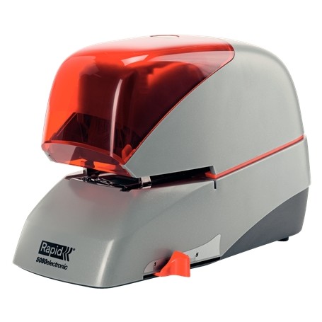Rapid Supreme 5080e Grapadora Electrica de Sobremesa + Cartucho de 5000 Grapas - Hasta 80 Hojas - Profundidad de Grapado Ajustab