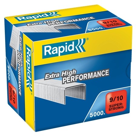 Rapid Super Strong Caja de 5000 Grapas 9/10 - De 40 a 70 Hojas - Alambre Galvanizado Superreforzado - Patilla de 10mm