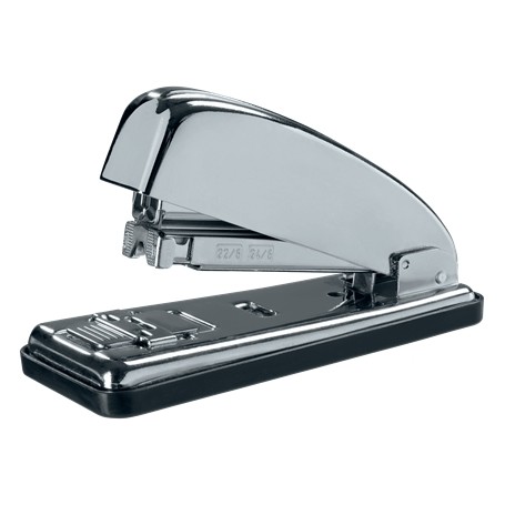 Petrus 230C Grapadora Metalica Retro - Hasta 30 Hojas - Grapado Cerrado, Abierto y Clavado - Color Cromado