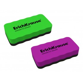 Erichkrause Borrador de Pizarra Blanca Magnetico - Limpieza en Seco - Imanes Incorporados - sin Rastros - Color Variado