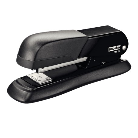 Rapid FM12 Grapadora de Sobremesa Metalica - Hasta 25 Hojas - Para Grapas 24/6 y 26/6 - Modo de Clavado y Fijado - Color Negro