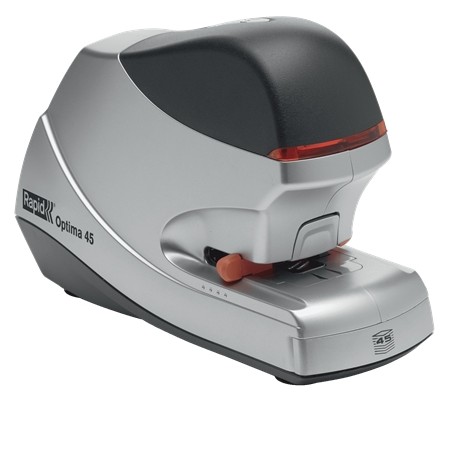 Rapid Optima 45 Grapadora Electrica de Sobremesa + Caja de 5000 Grapas - Hasta 45 Hojas - Utiliza Grapas Optima HD70 - Color Gri