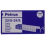 Petrus Caja de 1000 Grapas 22/8-24/8 Cobreadas - Hasta 40 Hojas - Patilla de 8mm