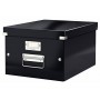 Leitz Caja Almacenaje Mediana Click & Store Wow - Montaje Rapido y Sencillo - Asas de Metal - Carton Negro - Efecto Wow