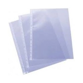 Esselte Pack de 100 Fundas Multitaladro Portadocumentos Formato A4 60 Micras - 16 Taladros - Transparente Acabado Piel de Naranj