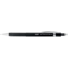 Bic Criterium Portaminas 0.05mm HB con Goma - Punta Retractil - Clip Metalico - Cuerpo de Color Negro