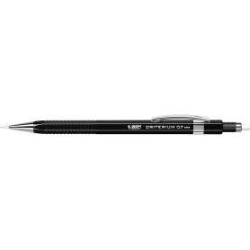 Bic Criterium Portaminas 0.07mm HB con Goma - Punta Retractil - Clip Metalico - Cuerpo de Color Negro