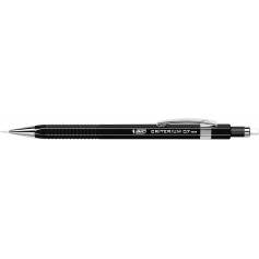 Bic Criterium Portaminas 0.07mm HB con Goma - Punta Retractil - Clip Metalico - Cuerpo de Color Negro