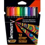 Bic Intensity Pack de 12 Rotuladores - Punta 0.9mm - Tinta con Base de Agua Lavable - Colores Surtidos