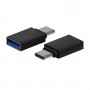 Aisens Mini Adaptador Aluminio USB 3.2 GEN1 3A - Tipo USB-C/M-A/H - Color Negro